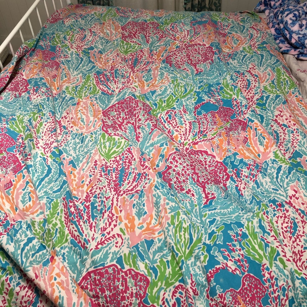 Lilly Pulitzer Garnet Hill Let's Cha Cha Duvet F/Q